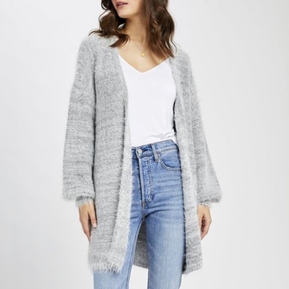 Gentle Fawn- Grayis White Open Front Cardigan- L